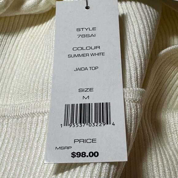 French Connection Jaida Top M Summer White Wool Blend MSRP $98 - Picture 5 of 13